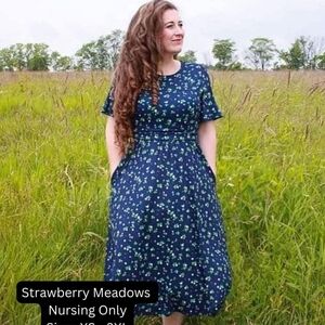 Strawberry Meadows Blue Floral Dress